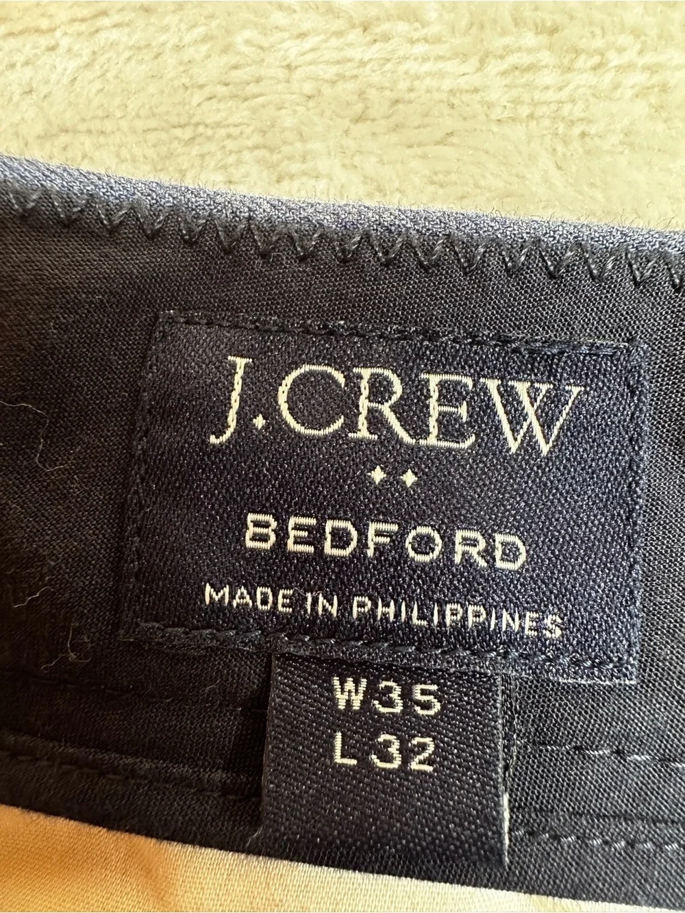 J.Crew Bedford Blue Cotton Chino Dress Pants Men’s 35x32 Flat Front